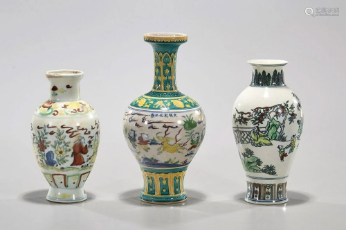 Group of Three Chinese Ming-Style Vases