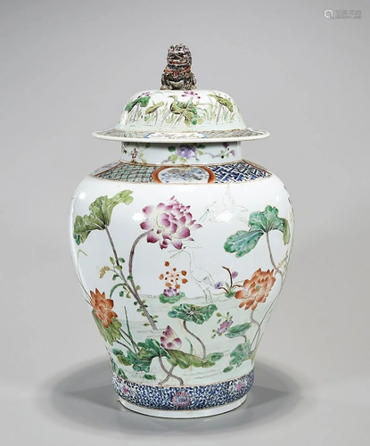 Chinese Enameled Porcelain Covered Jar