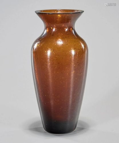 Chinese Amber Colored Beijing Glass Vase