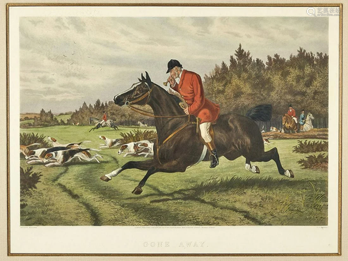 Two Antique Colored Equestrian Prints