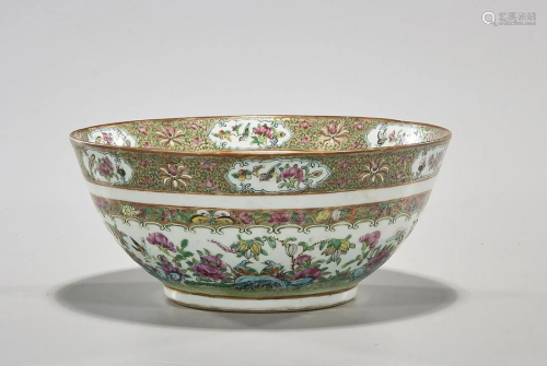 Antique Chinese Rose Medallion Porcelain Bowl