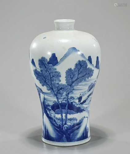 Chinese Blue and White Porcelain Meiping Vase