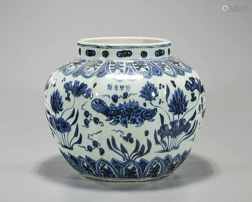 Chinese Blue and White Porcelain Jar