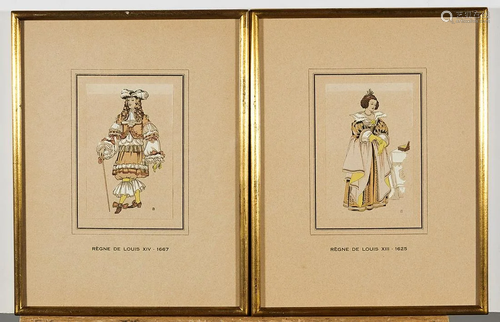 Set of Twelve Court Fashion Prints