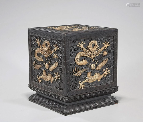 Large Chinese Elaborately Carved Hardwood…