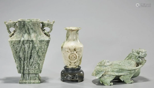 Three Chinese Hardstone Carvings