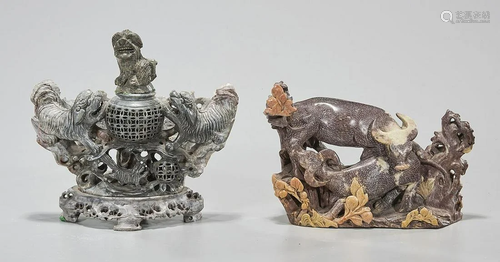 Two Chinese Soapstone Carvings