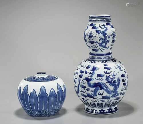 Two Chinese Blue and White Porcelains