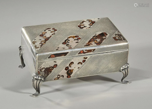 Japanese Silver Enameled Box