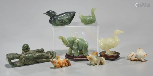 Group of Eight Chinese Hardstone Carvings
