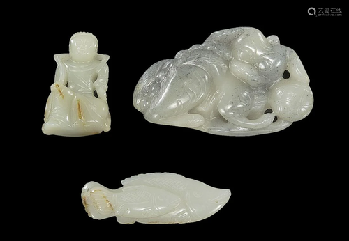 Three Chinese Carved Jade Carvings