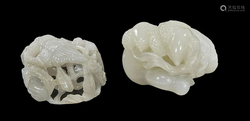 Two Chinese Carved Jade Toggles