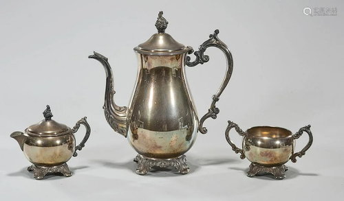 Three Silver Plate Coffee Service Pieces