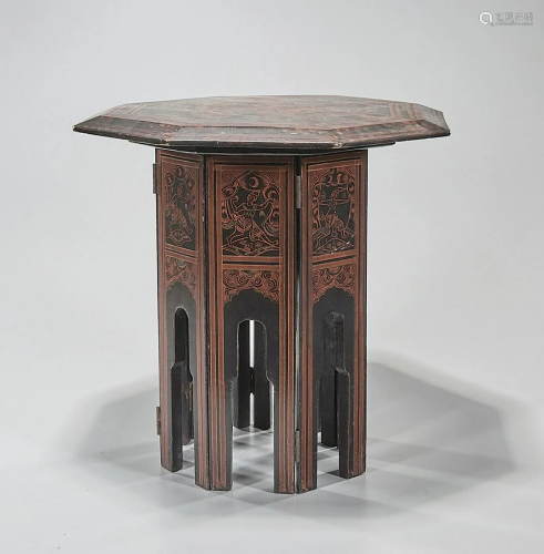 Antique Thai Lacquered Portable Table