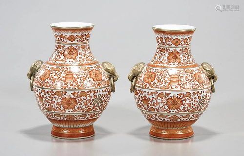 Pair Chinese Painted Porcelain Vases