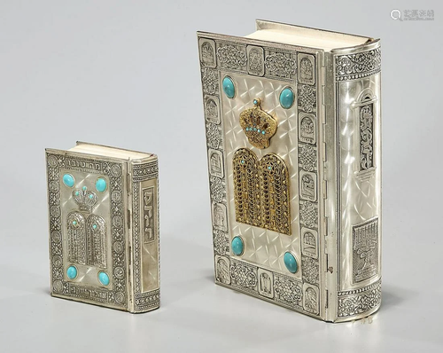 Two Silver Bound Jewish Books of Scripture