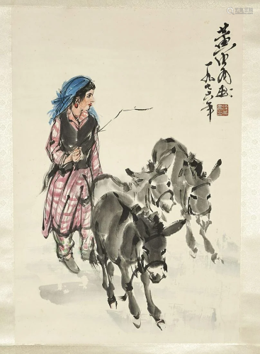 Chinese Ink & Color on Paper Painting