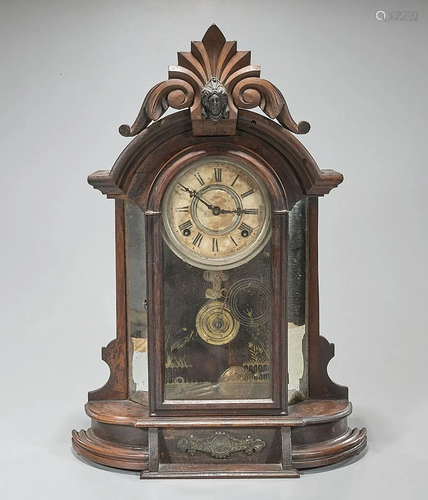 Antique Carved Walnut Shelf clock