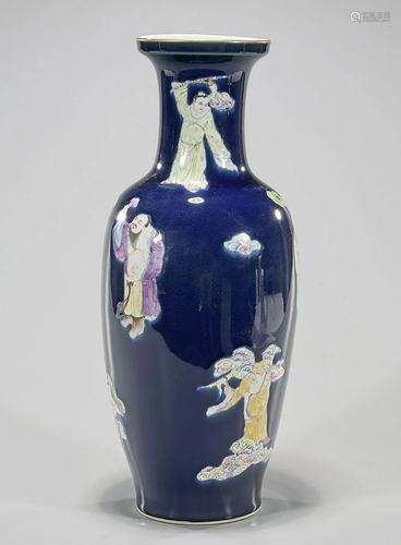 Chinese Tall Enameled Porcelain Vase