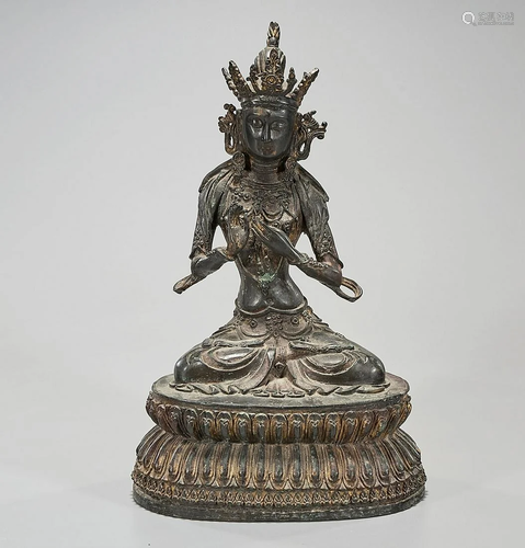 Chinese Bronze Figure of a Deity