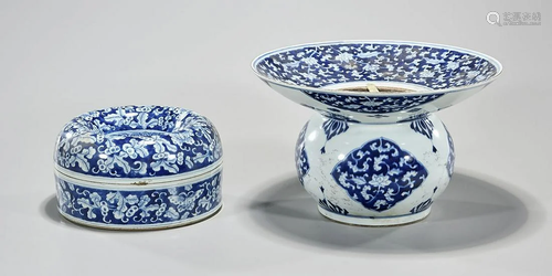 Two Chinese Blue and White Porcelains