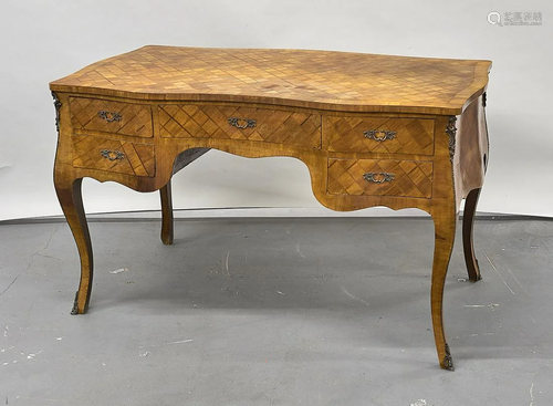 Louis XV Style Marquetry Bureau Plat