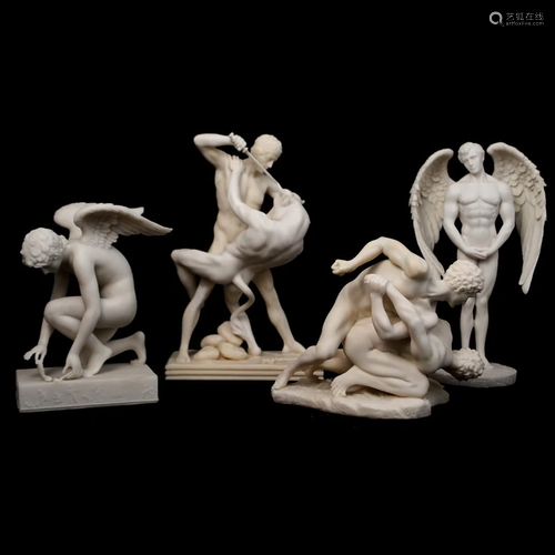 (4 Pc) Roman Style Resin Statues