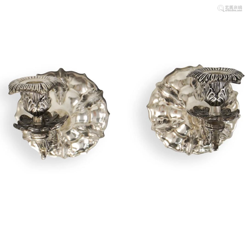 Pair Of Wall Mounted Silver Sconce