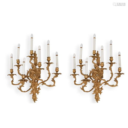 Pair Of Gilt Metal Candelabras