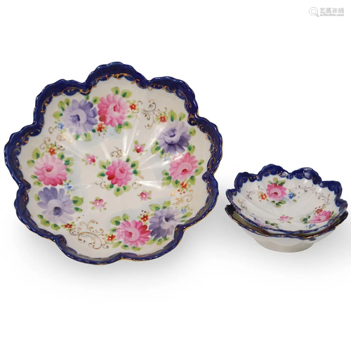 (3 Pc) Ceramic Floral Bowl Set