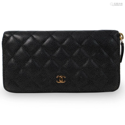Chanel Black Caviar Leather Wallet