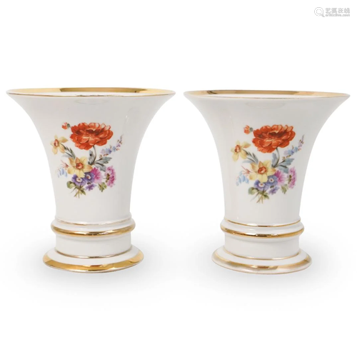 Pair Of Erphila Porcelain Vases