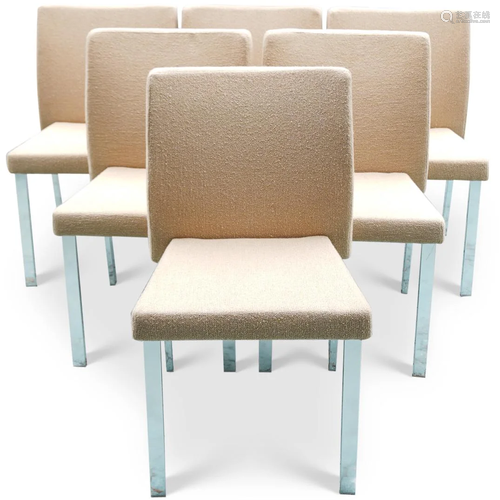 (6 Pc) Lowenstein Modern Tweed Dining Chairs