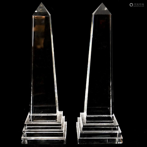 Pair Of Crystal Obelisks