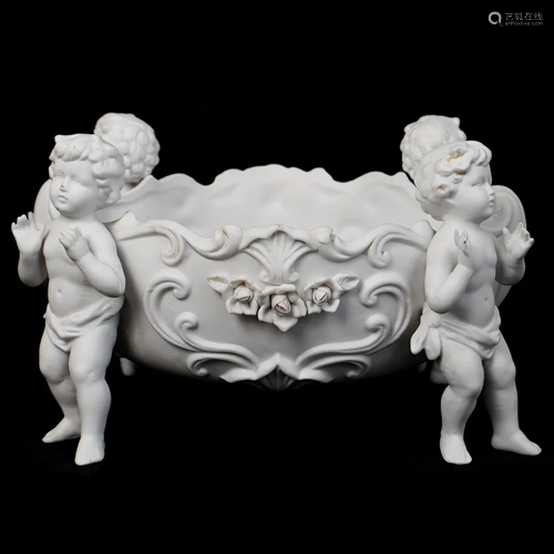 Unglazed Ceramic Cherub Bowl