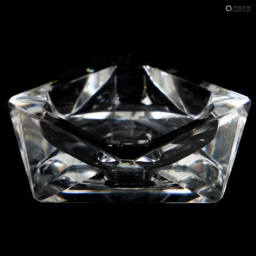 Val St. Lambert Crystal Ashtray