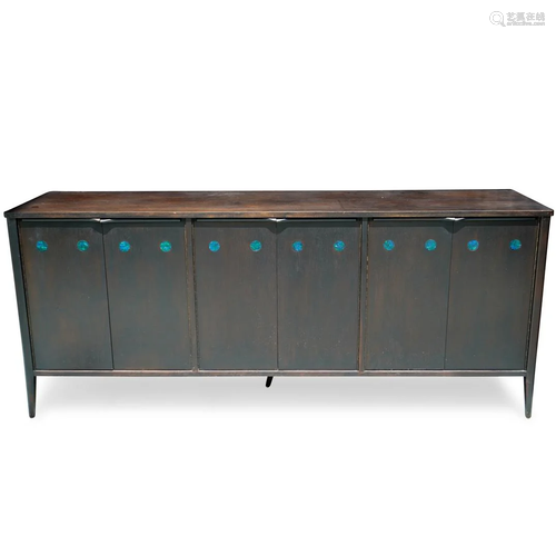 Mid Century Dark Wood Credenza