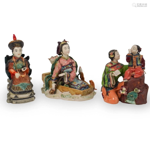 (3 Pc) Chinese Ceramic Figure Grouping