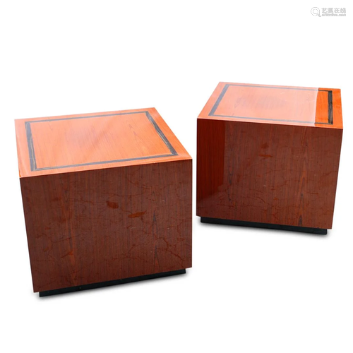 Pair Of Mid Century Wood Pedestals