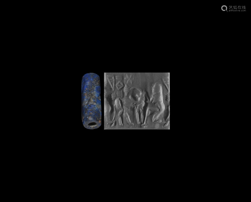 Old Babylonian Lapis Lazuli Cylinder Seal