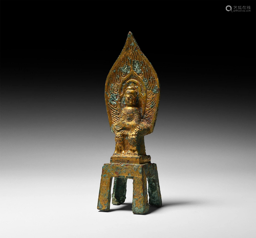 Chinese Wei Gilt Shakyamuni Buddha in Medita…