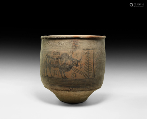 Large Indus Valley Painted Storage Vessel