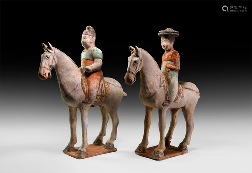 Chinese Tang Merchant and Wife Rider Pair