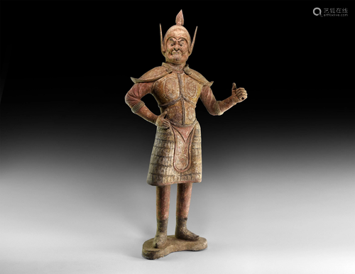 Chinese Tang Guardian Soldier Figurine