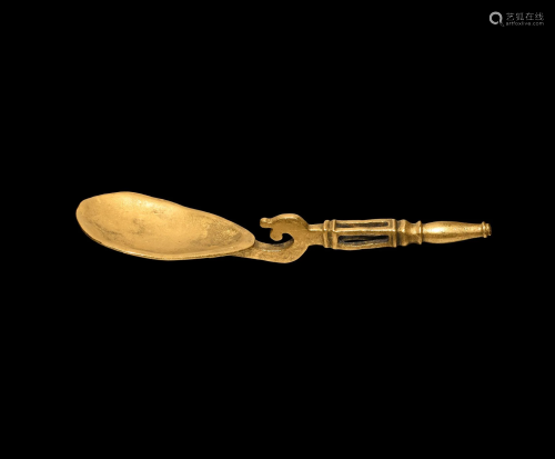 Roman Gold Swan-Necked Spoon