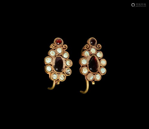 Byzantine Gold Earrings with Gemstones