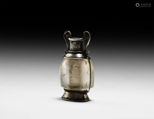 Roman Silver and Rock Crystal Perfume Amphora