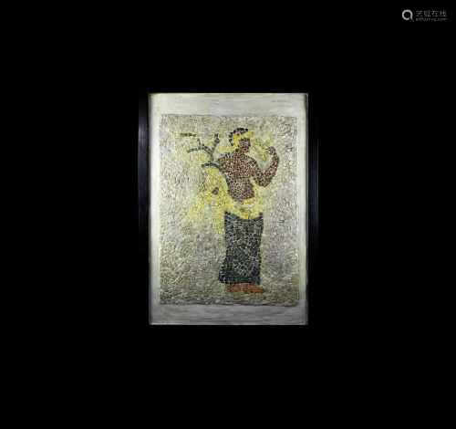 Roman Mosaic - Naiad Holding Frond / Golden Hydria