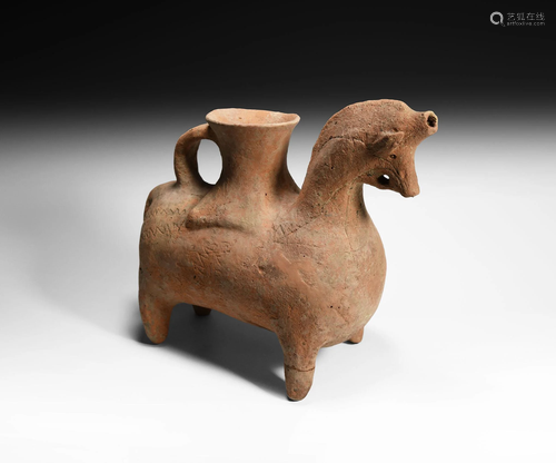 Western Asiatic Terracotta Horse Rhyton