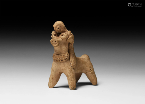 Western Asiatic Syro-Hittite Man Riding Bull